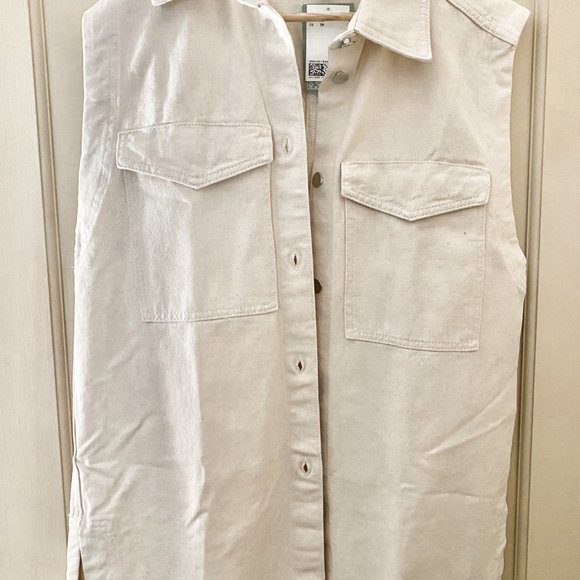Cream Denim Vest (NEW) - Picture 2 of 3